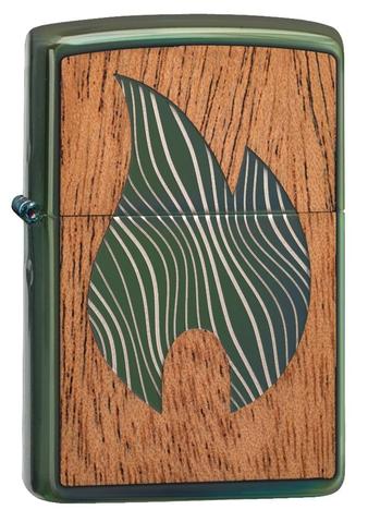 SKU-49057 WOODCHUCK FLAME LASER DESIGN ZIPPO LIGHTER